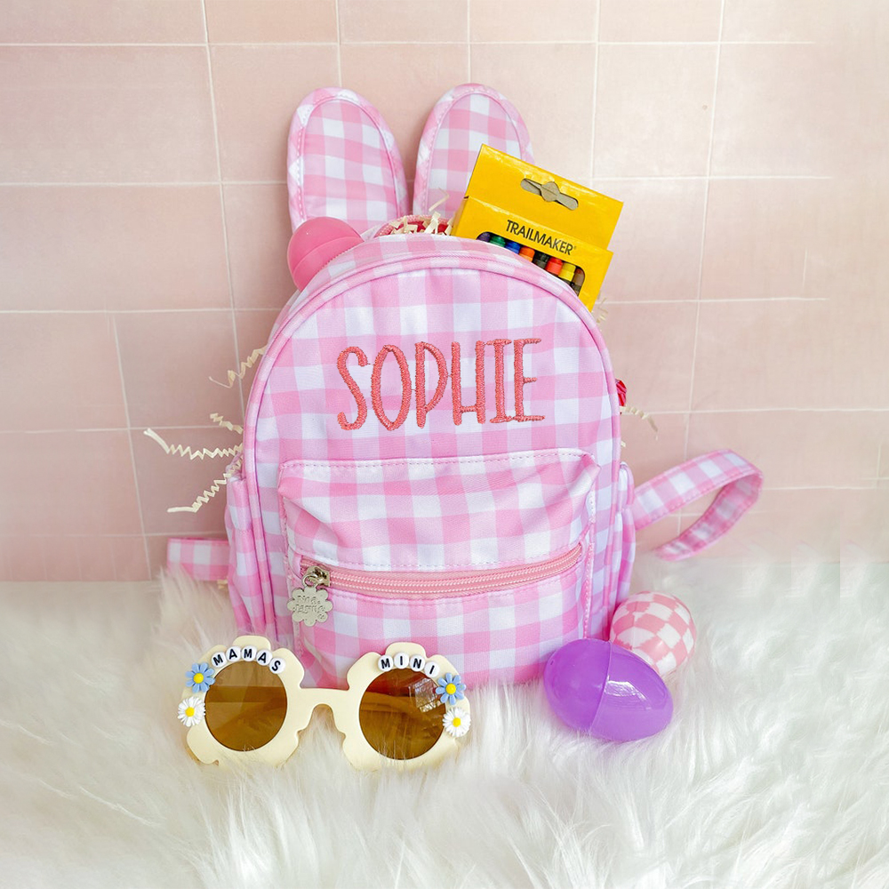 Personalized Kid Embroidered Bunny Mini Backpack
