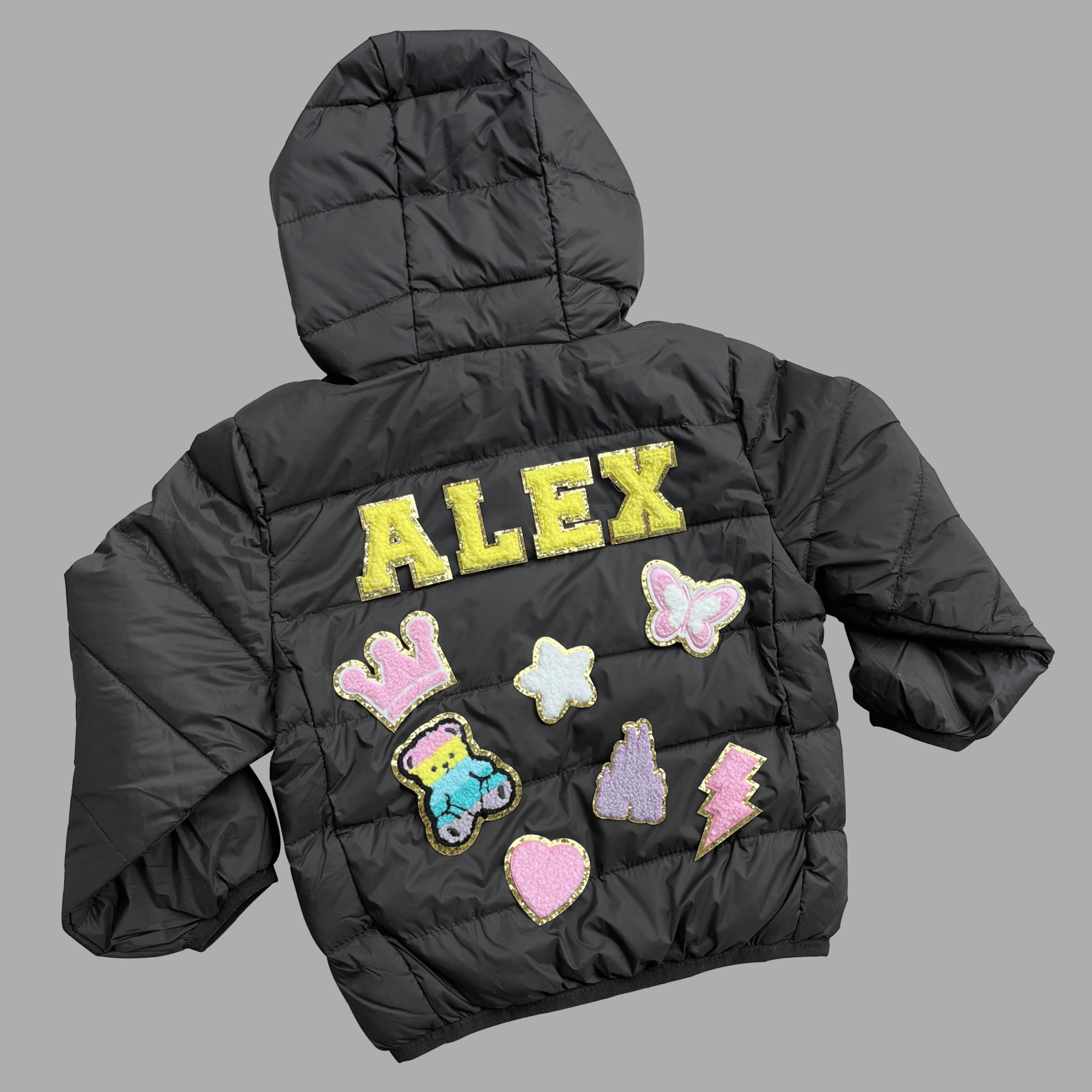Personalized Hand Patch Kids Lightweight Puffer Jacket | inJacket05