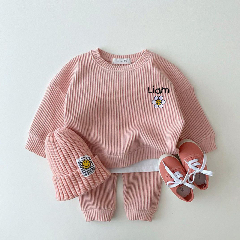 Personalized Embroidered Kids Sun Flower Jogger Set | inSet26 (Beanie and Shoes not included)
