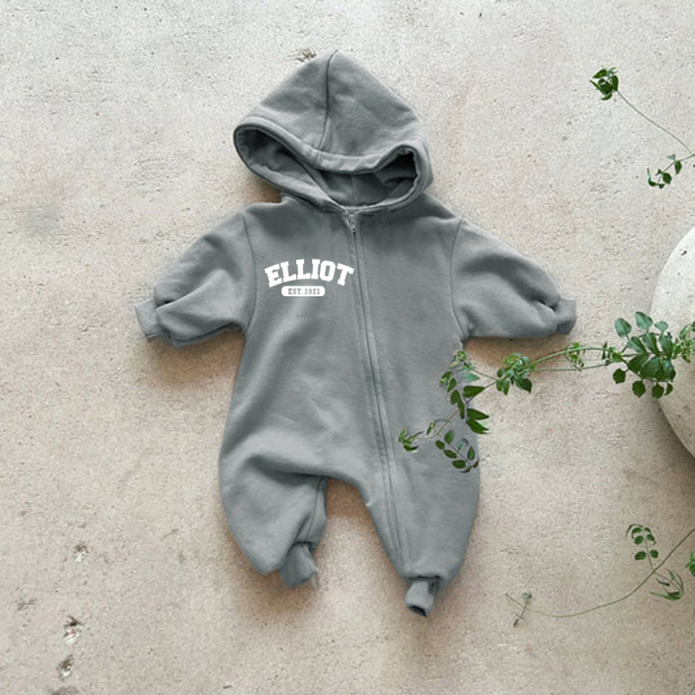 Personalized Kids Cozy Soft Zip Sweatshirt Romper | inRomper17