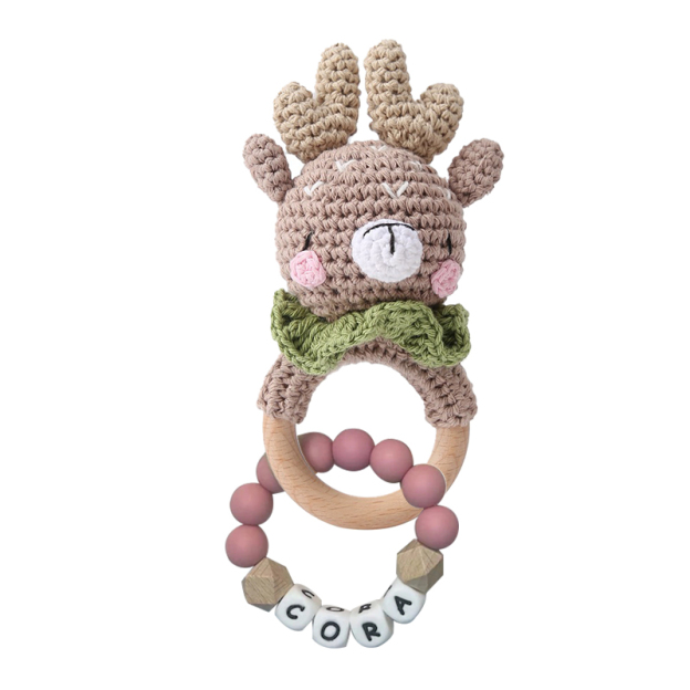Personalized Lovely Kid's Crochet Baby Rattle | CWToy25