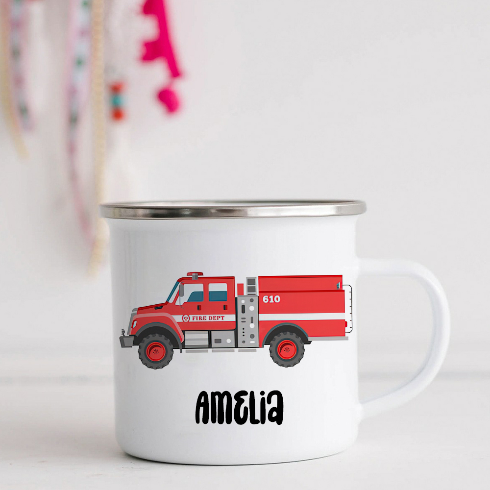 Personalised 12oz Fire Engines Mugs for Kids  | KidMug06