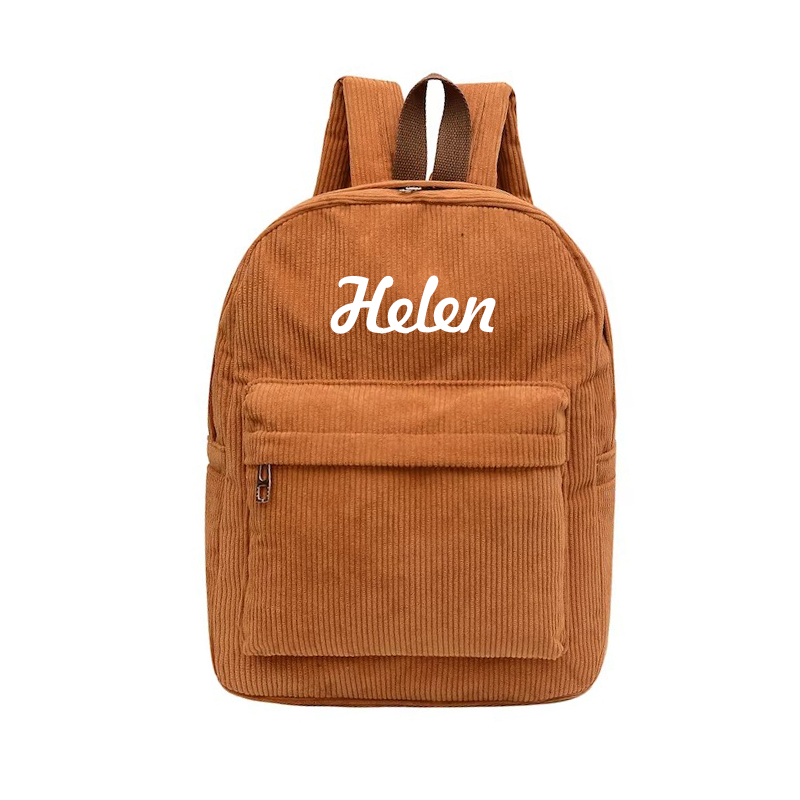 Personalized Embroidery Kid Corduroy Backpack