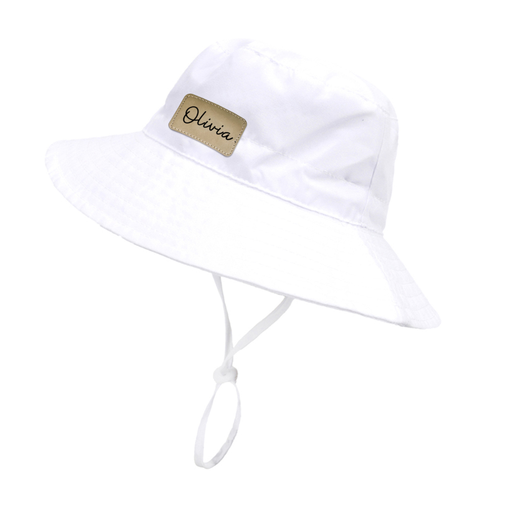 Personalized Kids Leather Patch Bucket Hat