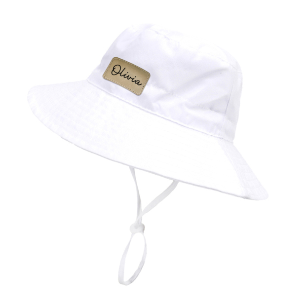Personalized Kids Leather Patch Bucket Hat