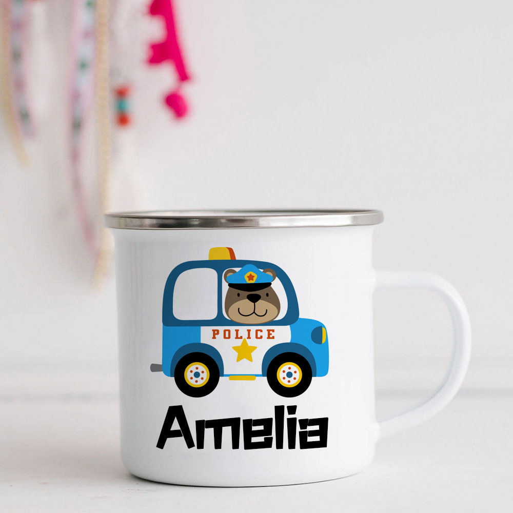 Personalised 12oz Police Car Mugs for Kids  | KidMug26