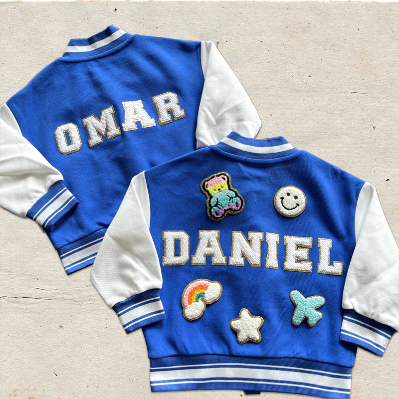 Personalized Hand Patch Kids Baseball Jacket | inJacket03