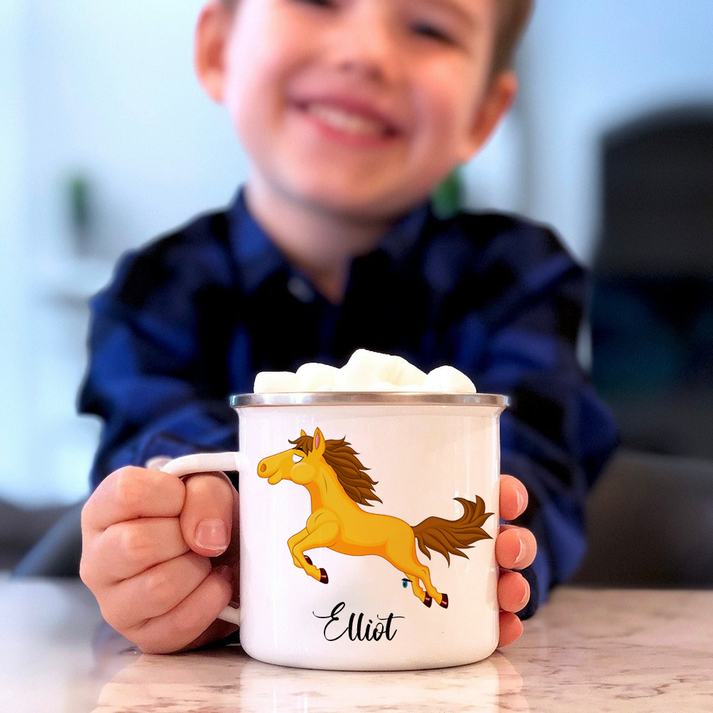 Personalised 12oz Cute Horse Mugs for Kids  | KidMug30