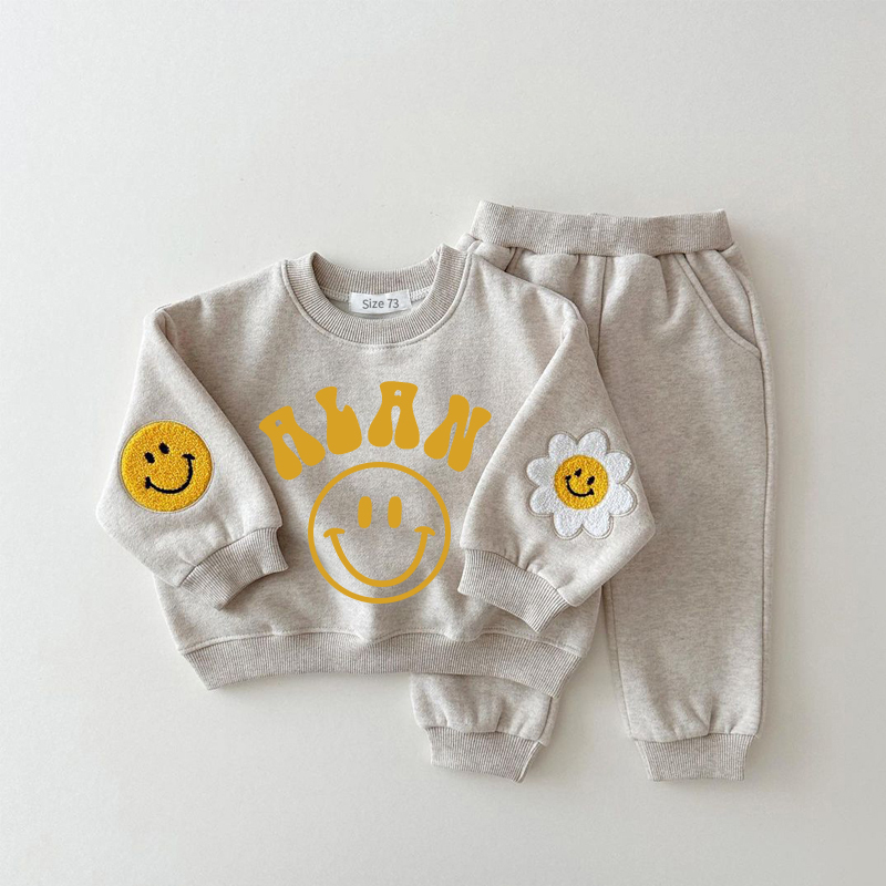 Personalized Kids Smile Face Jogger Set | inSet14