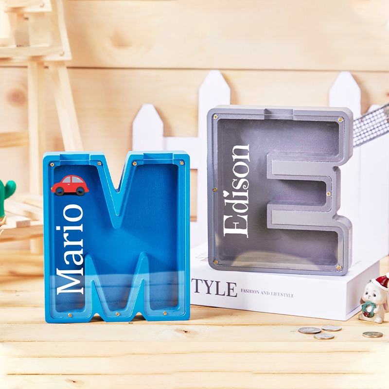 Personalized Kid Cute Wood Letter Money Boxes