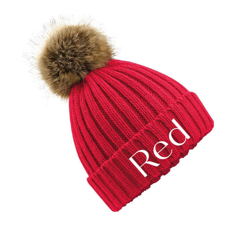 Personalized Embroidery Kid Pom Pom Hat and Scarf for Comfort & Unique | HSKid05