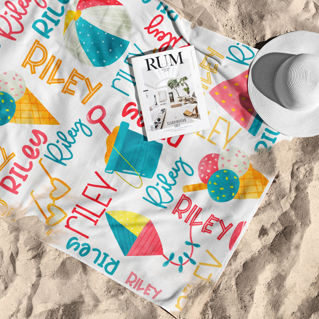 Personalized Lovely Kid Towel for Summer & Beach | CWTowel56
