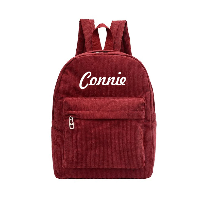 Personalized Embroidery Kid Corduroy Backpack