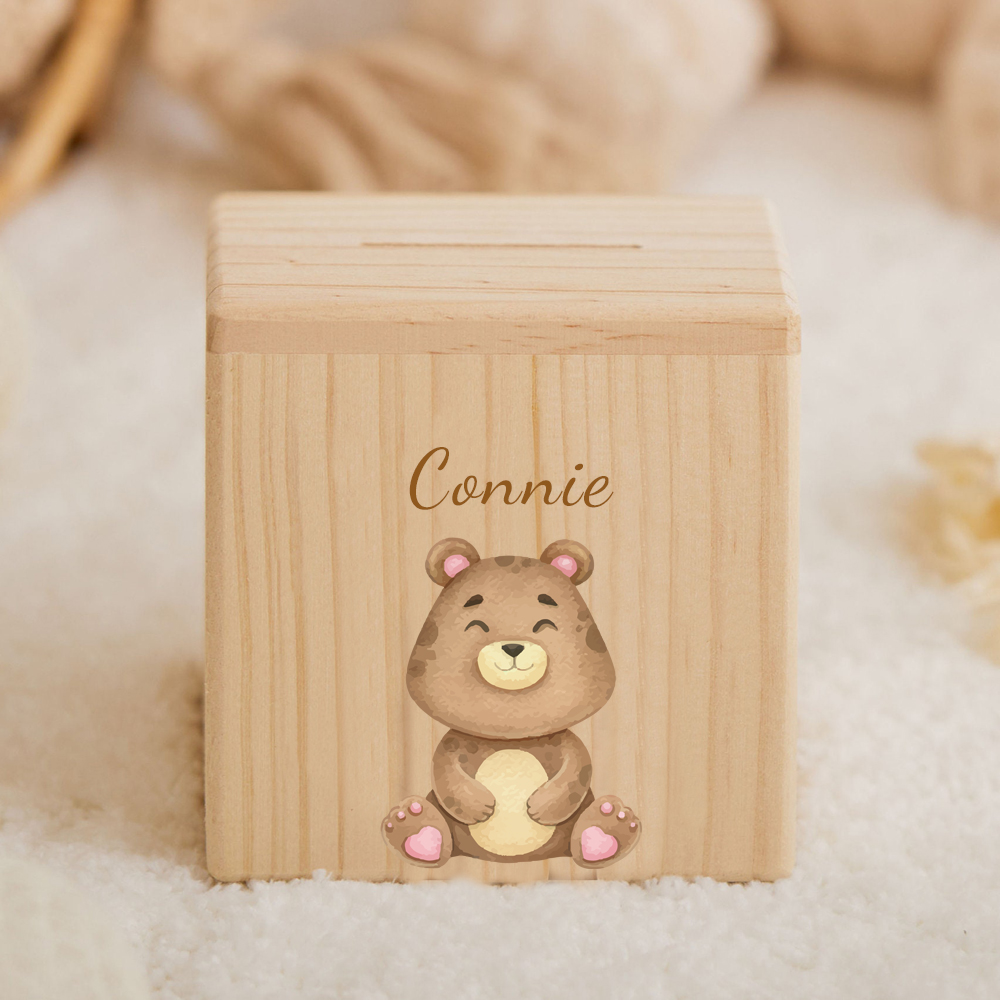 Personalized Kid Cute Animal Wooden Money Boxes
