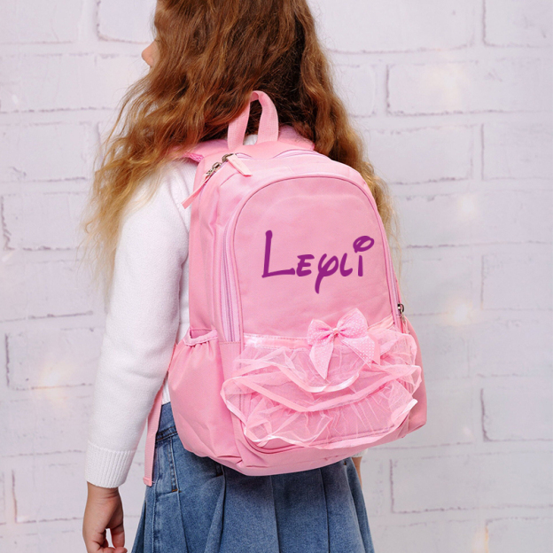 Personalized Name Pink School Backpack