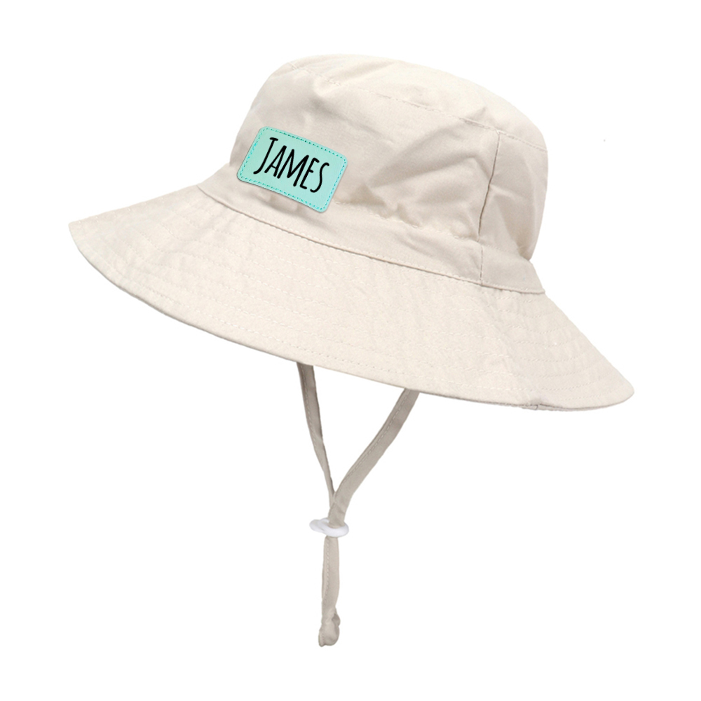 Personalized Kids Leather Patch Bucket Hat