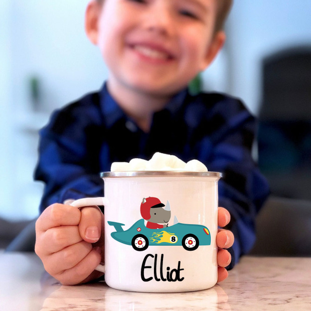 Personalised 12oz Race Car Mugs for Kids  | KidMug27
