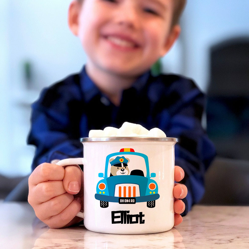 Personalised 12oz Police Car Mugs for Kids  | KidMug26