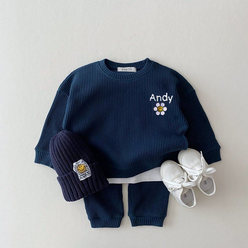Personalized Embroidered Kids Sun Flower Jogger Set | inSet26 (Beanie and Shoes not included)