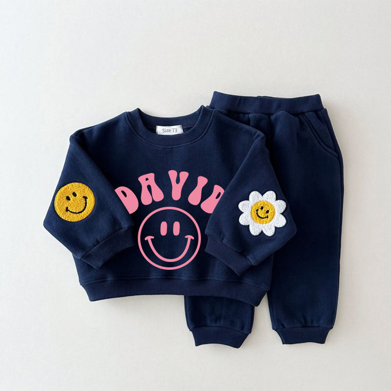 Personalized Kids Smile Face Jogger Set | inSet14