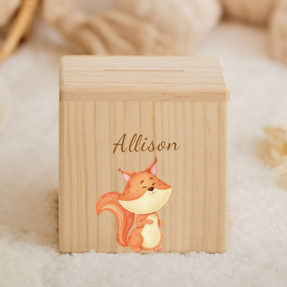 Personalized Kid Cute Animal Wooden Money Boxes