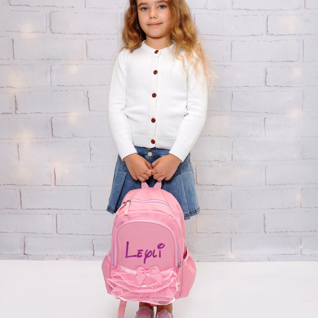 Personalized Name Pink School Backpack