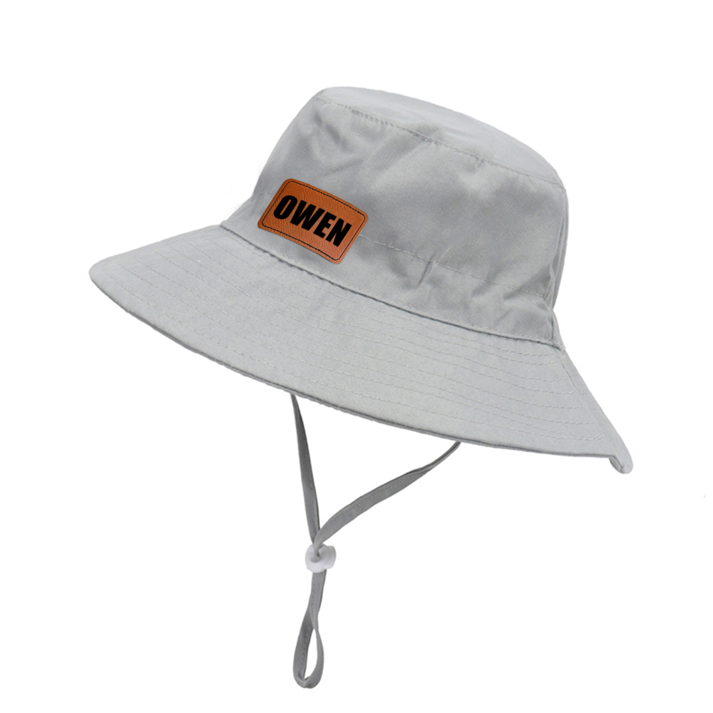 Personalized Kids Leather Patch Bucket Hat