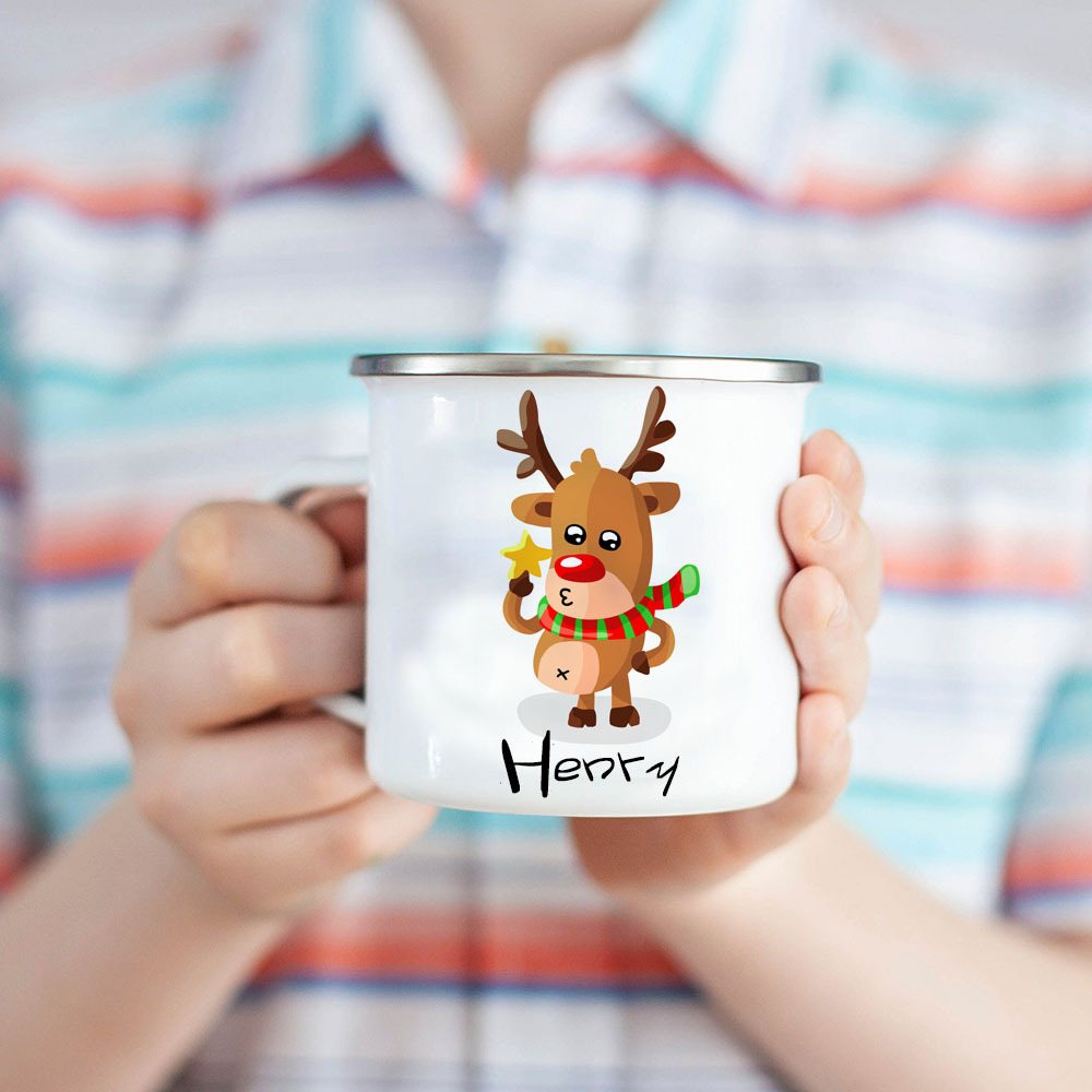 Personalised 12oz Christmas Elks Mugs for Kids  | KidMug22