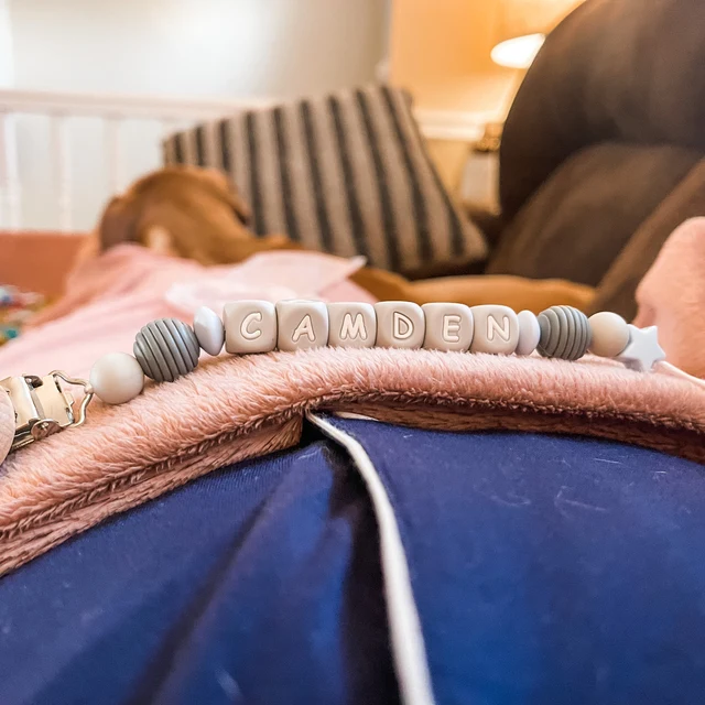 Personalized Baby Pacifier Clip & Rattle Ring | CWToy17