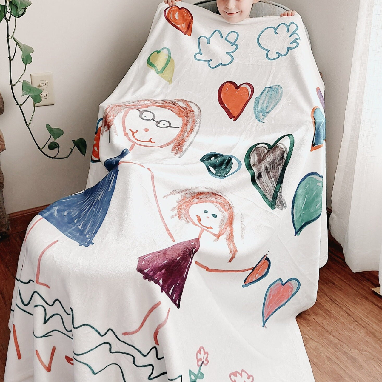 Personalized Lovely Kid‘s Drawing On Blanket for Comfort & Unique | BKKid14