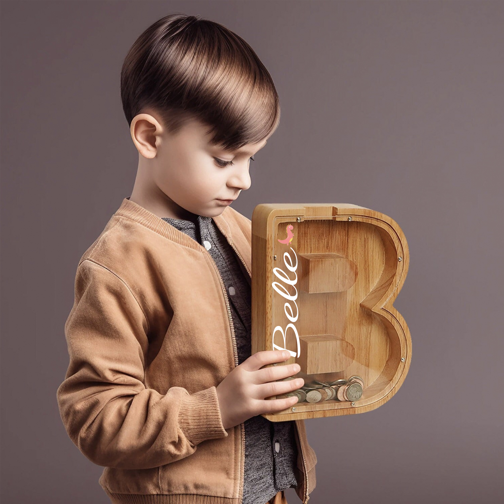 Personalized Kid Cute Wood Letter Money Boxes