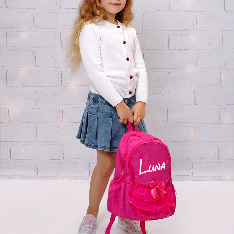 Personalized Name Pink School Backpack