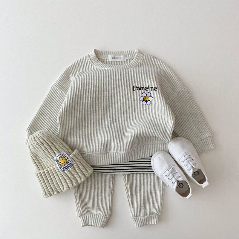 Personalized Embroidered Kids Sun Flower Jogger Set | inSet26 (Beanie and Shoes not included)