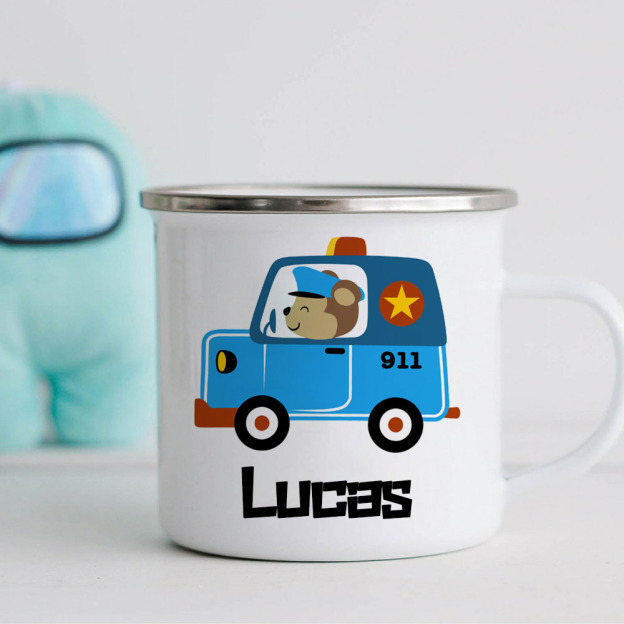 Personalised 12oz Police Car Mugs for Kids  | KidMug26