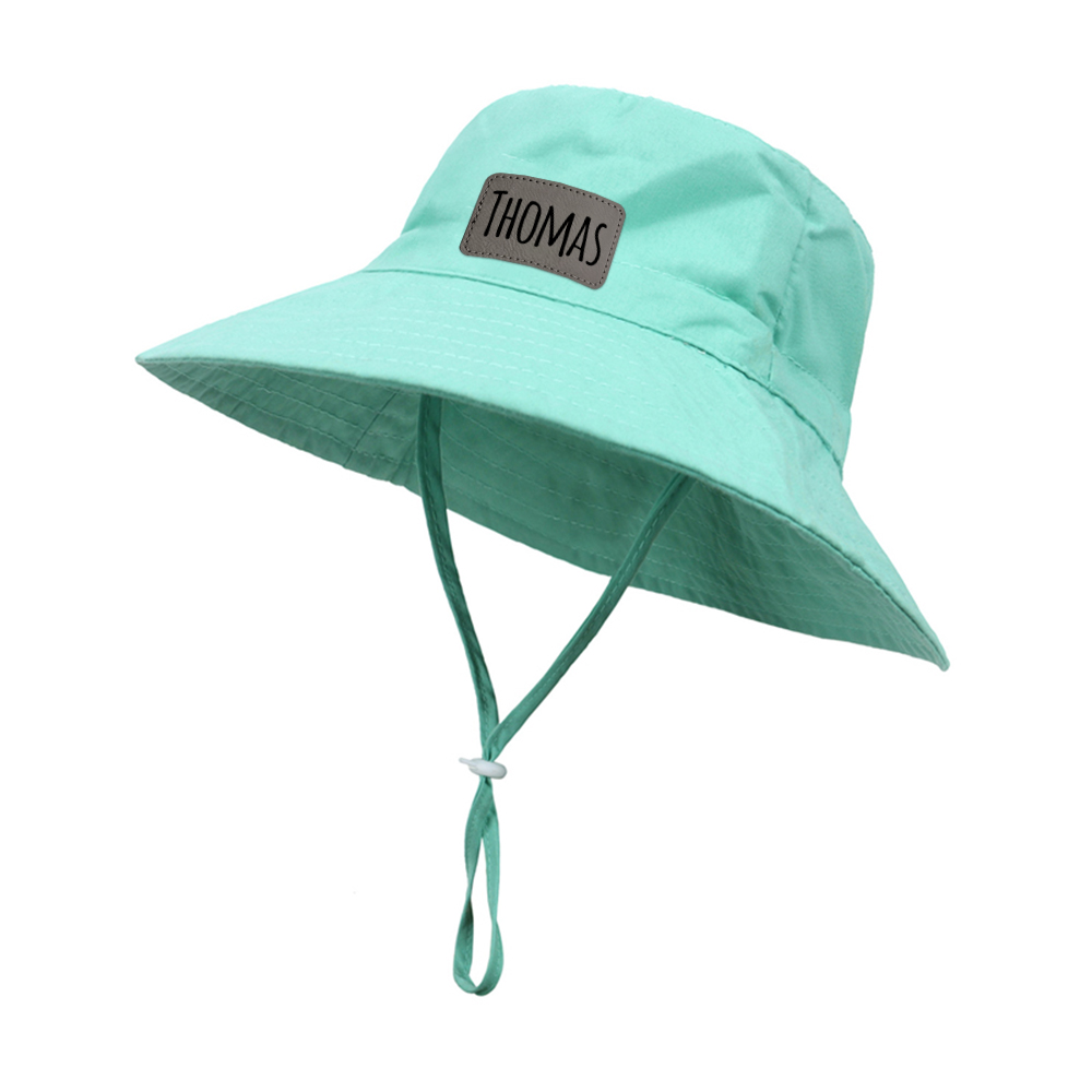 Personalized Kids Leather Patch Bucket Hat