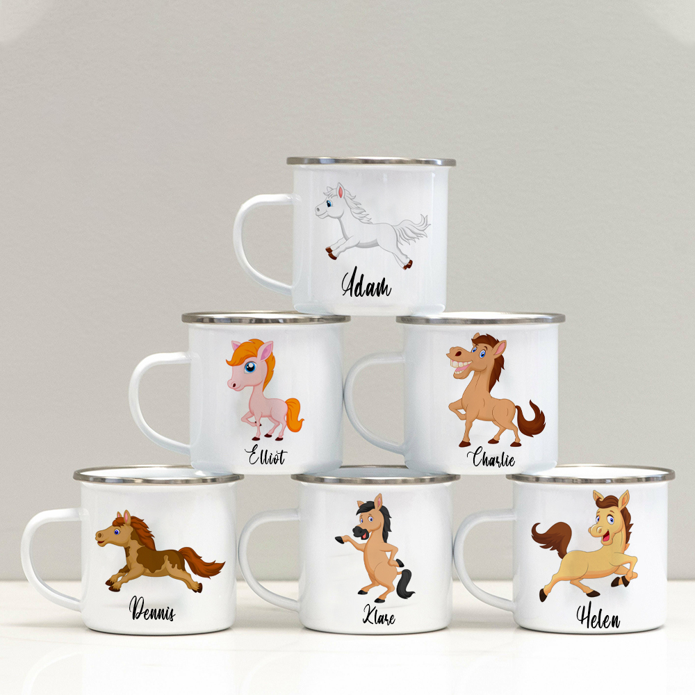 Personalised 12oz Cute Horse Mugs for Kids  | KidMug30