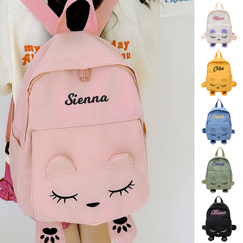 Personalized Cat Embroidered Backpack