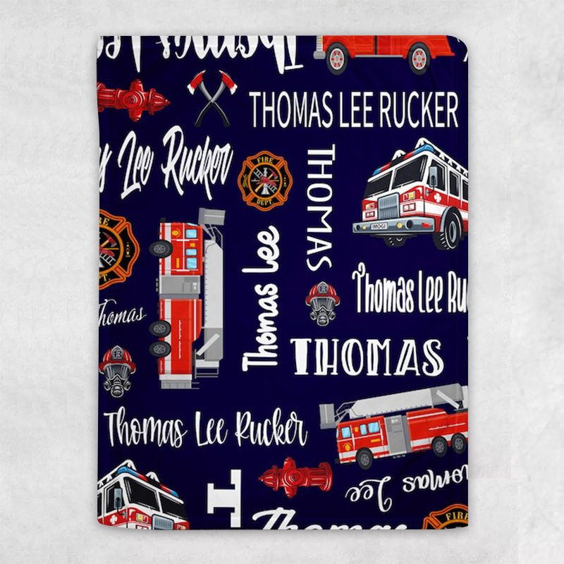 Personalized Fire Truck Lovely Kid Blanket