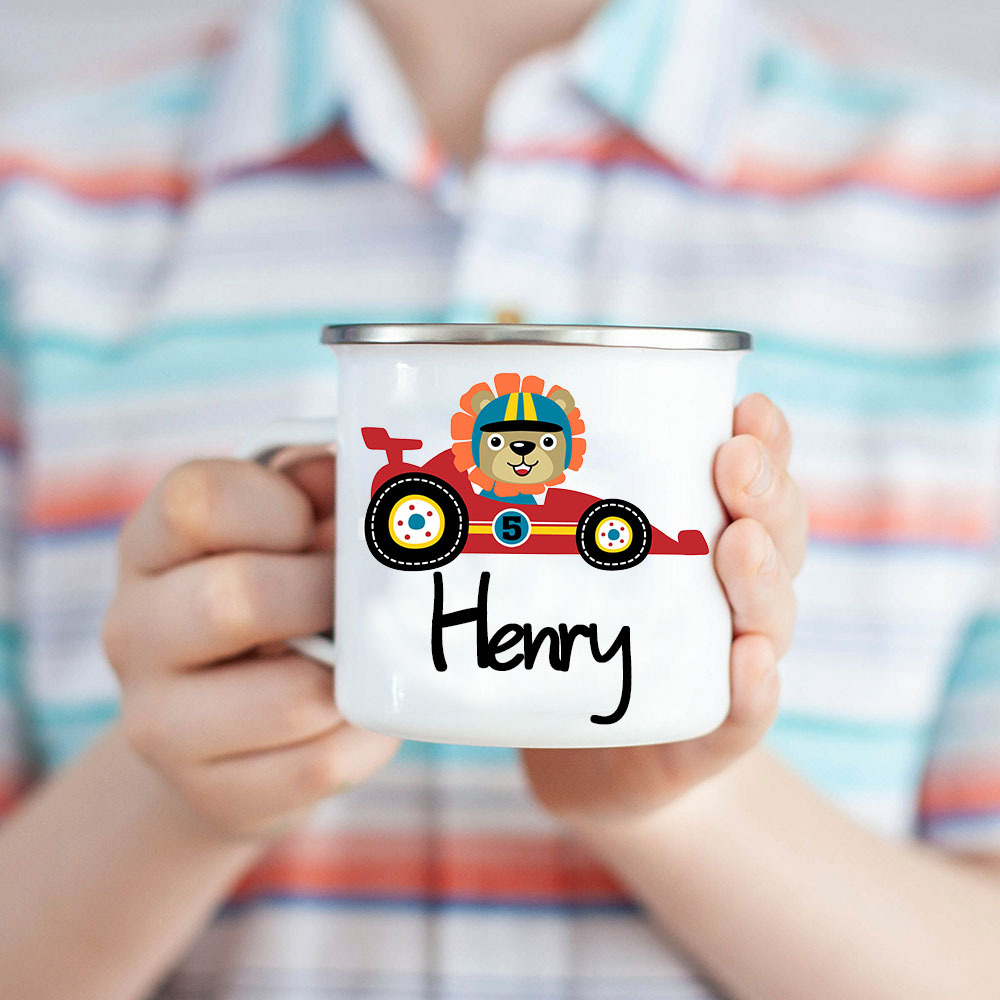 Personalised 12oz Race Car Mugs for Kids  | KidMug27