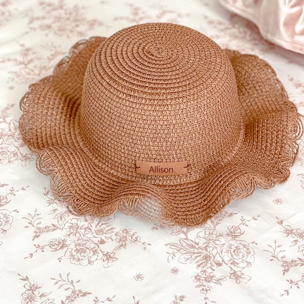 Personalized Summer Leather Patch Straw Hat