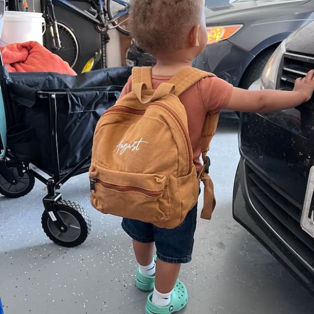 Personalized Embroidery Kid Canvas Backpack