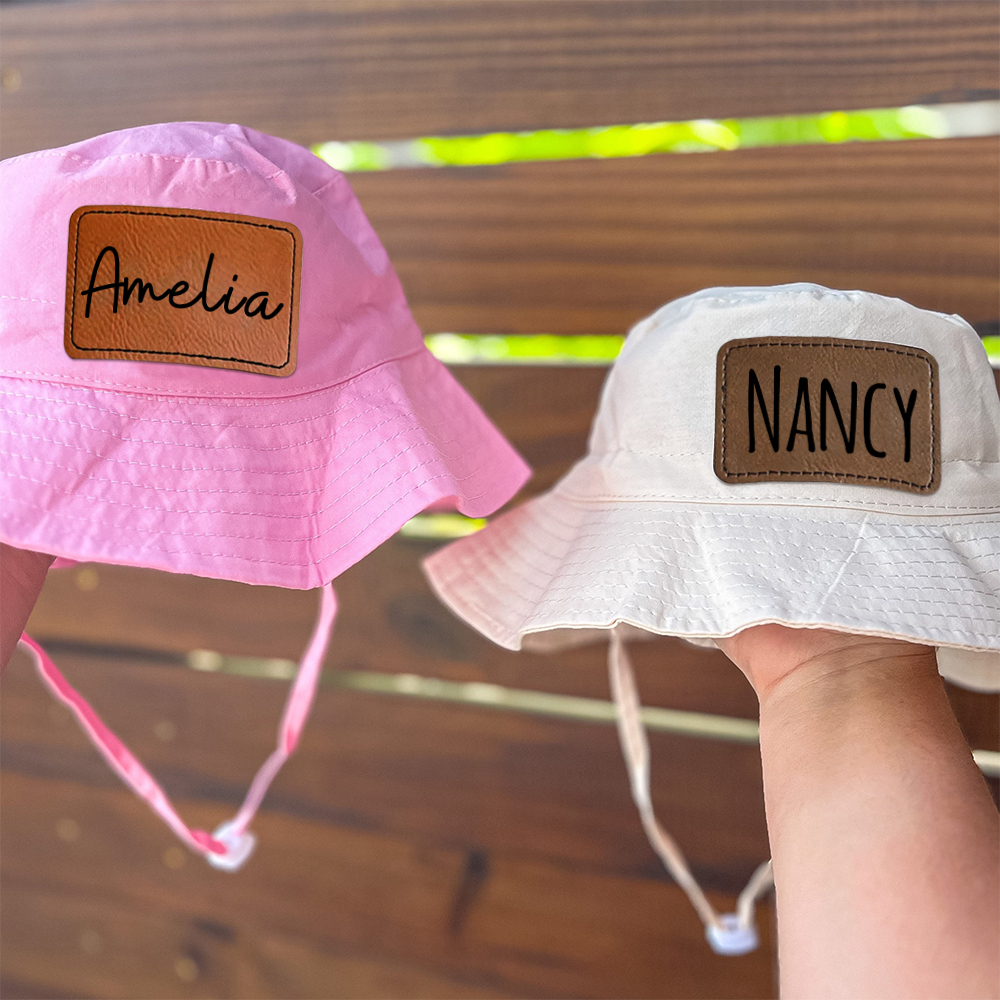 Personalized Kids Leather Patch Bucket Hat