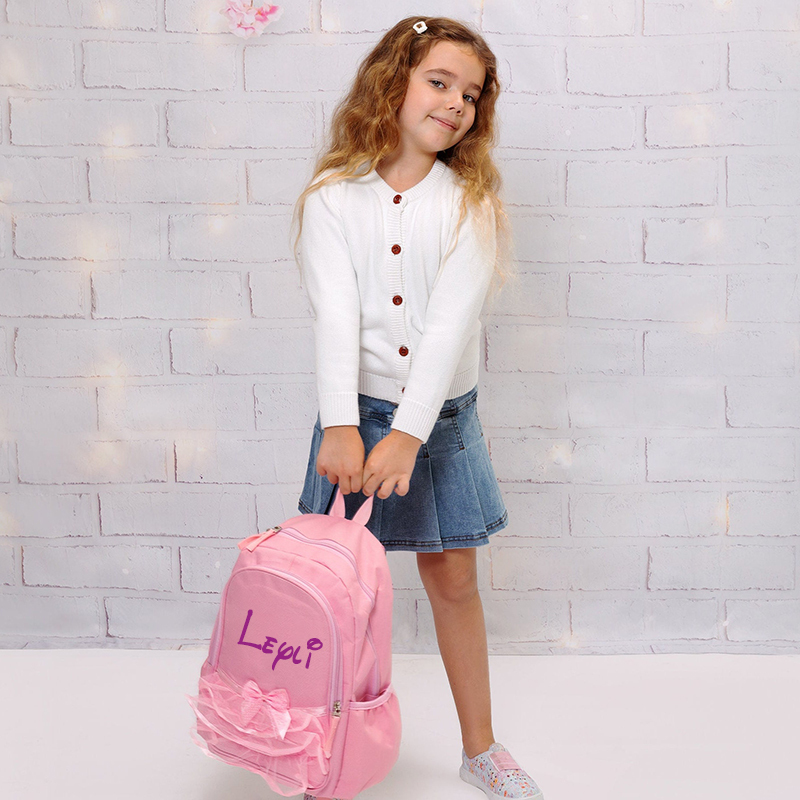 Personalized Name Pink School Backpack