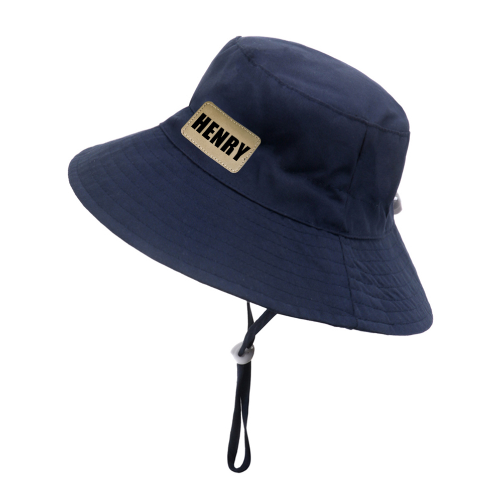 Personalized Kids Leather Patch Bucket Hat