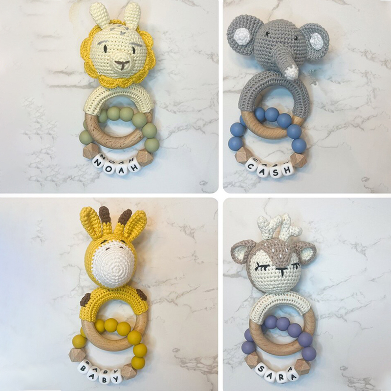 Personalized Lovely Kid's Crochet Baby Rattle | CWToy25