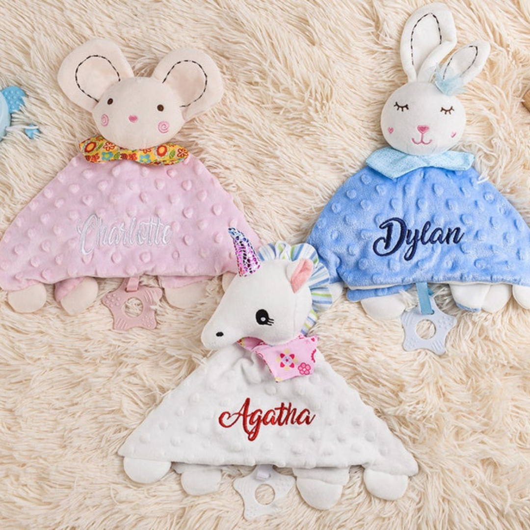 Personalized Baby Embroidery Comforter Sleep Toy | CWToy01