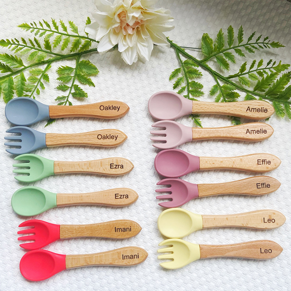 Personalised Baby Silicone Cutlery Set | CWBaby11