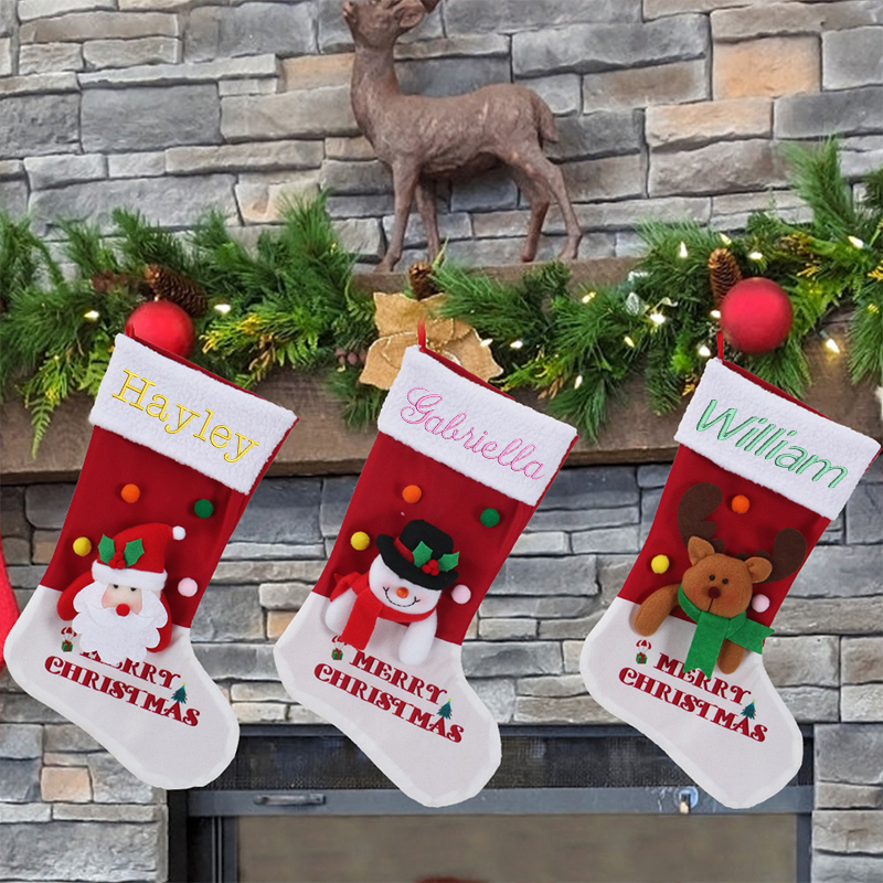 Personalized Embroidered 3D Christmas Stocking
