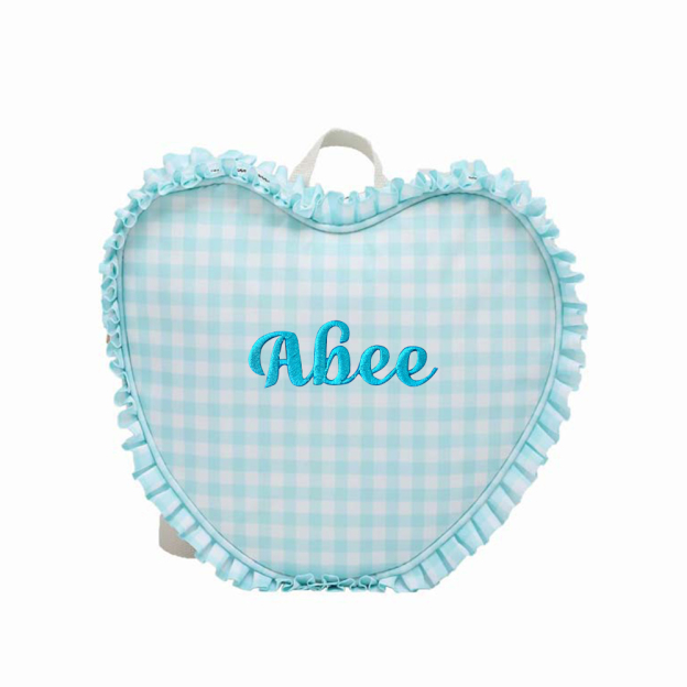 Personalized Girl Embroidered  Name Heart Backpack