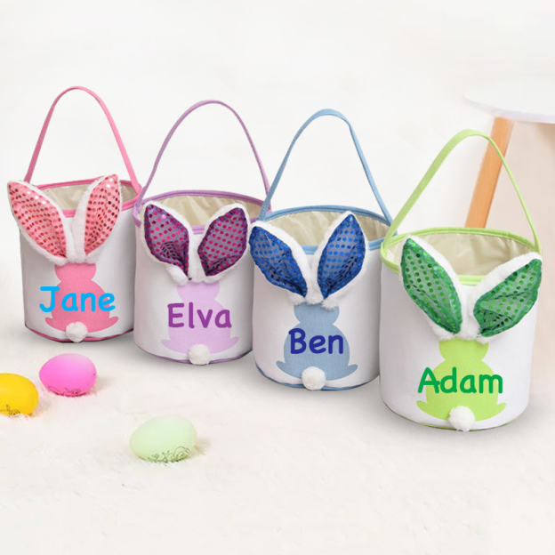 Personalized Kid Led Light Easter Bunny Basket